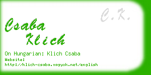 csaba klich business card